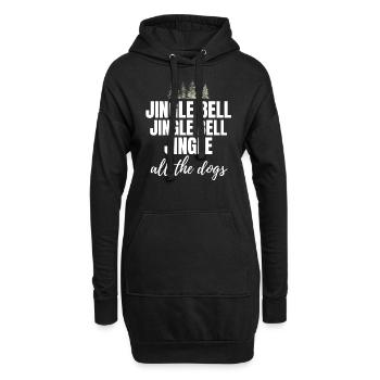 Hund Hunde Weihnachten - lustiger Weihnachtsspruch - Hoodie-Kleid - Schwarz - Vorne