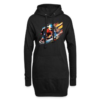 Snowboard Sport Game Champion Wettbewerb Zusammenfassung - Hoodie-Kleid - Schwarz - Vorne