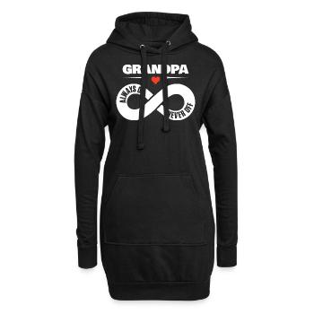 Grandpa Always On Never Off Opa Liebe Geschenk - Hoodie-Kleid - Schwarz - Vorne