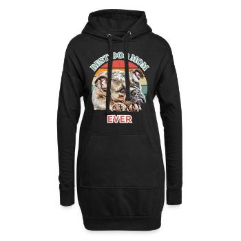 BEST DOG MOM Bulldog Dog Dogs Vieux Anglais - Sweat-shirt à capuche long Femme - noir - Devant