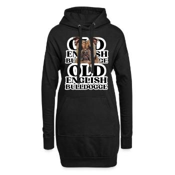 OLD ENGLISH BULLDOG Chien Chiens Bouledogue - Sweat-shirt à capuche long Femme - noir - Devant