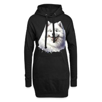 Chien Samoyède Cadeaux Mignon Samoyède Chien Graphique - Sweat-shirt à capuche long Femme - noir - Devant