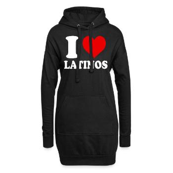J’aime les Latinos Coeur Drôle Spirituel - Sweat-shirt à capuche long Femme - noir - Devant