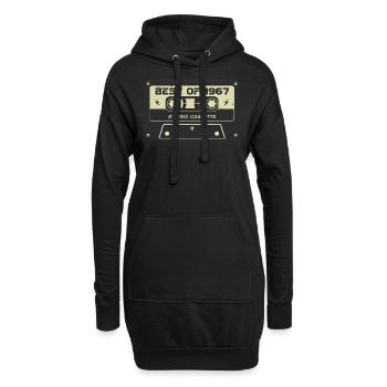 Cassette rétro 1967 vintage 1967 anniversaire 1967 - Sweat-shirt à capuche long Femme - noir - Devant