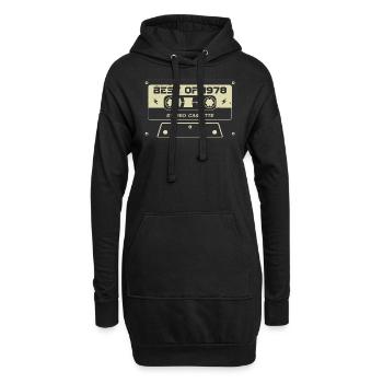 Retro Kassette 1978 vintage 1978 Geburtstag 1978 - Hoodie-Kleid - Schwarz - Vorne