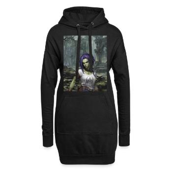 Sharvin l’Orc dans les Ruines du Marais - Sweat-shirt à capuche long Femme - noir - Devant