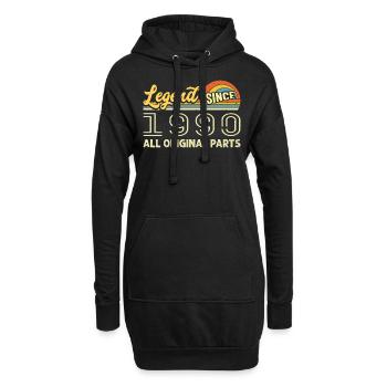 Légendaire depuis 1990 Anniversaire 1990 Millésime 1990 - Sweat-shirt à capuche long Femme - noir - Devant