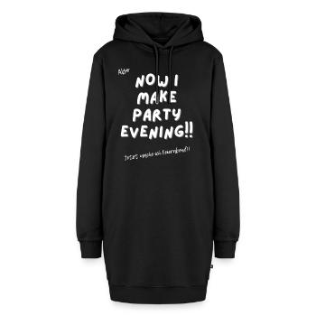 Jetzt mache ich Feierabend. - Hoodie-Kleid - Schwarz - Vorne
