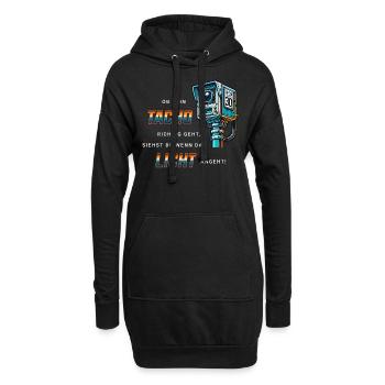 Auto Tuning Blitzer Spruch - Hoodie-Kleid - Schwarz - Vorne