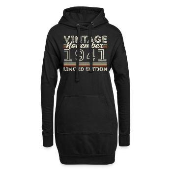 Né en novembre 1941 Anniversaire en novembre 1941 - Sweat-shirt à capuche long Femme - noir - Devant