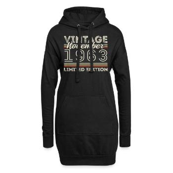 Né en novembre 1963 Anniversaire novembre 1963 - Sweat-shirt à capuche long Femme - noir - Devant