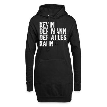 Kevin Der Mann Der Alles Kann Vorname Kevin - Hoodie-Kleid - Schwarz - Vorne