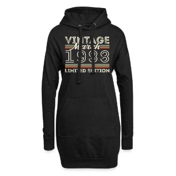 Mars 1988 Millésime 1988 Cadeau d’anniversaire Mars - Sweat-shirt à capuche long Femme - noir - Devant