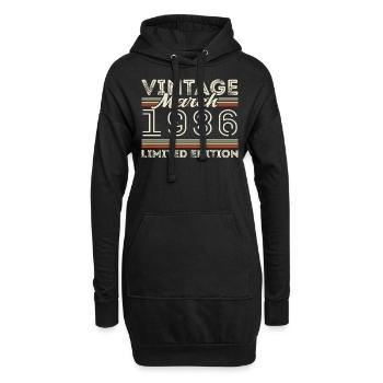 März 1986 Jahrgang 1986 Geburtstagsgeschenk märz - Hoodie-Kleid - Schwarz - Vorne
