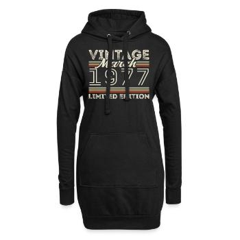 Mars 1977 Millésime 1977 Cadeau d’anniversaire Mars - Sweat-shirt à capuche long Femme - noir - Devant