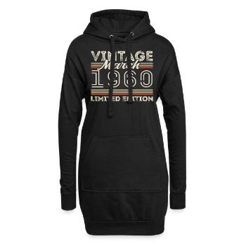 Mars 1960 Millésime 1960 Cadeau d’anniversaire Mars - Sweat-shirt à capuche long Femme - noir - Devant