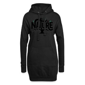 Natur - Cooles natürliches Logo - Hoodie-Kleid - Schwarz - Vorne