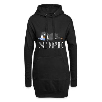 Pinguin Geschenk Schlafen Nein Nope Vogel Geschenk - Hoodie-Kleid - Schwarz - Vorne