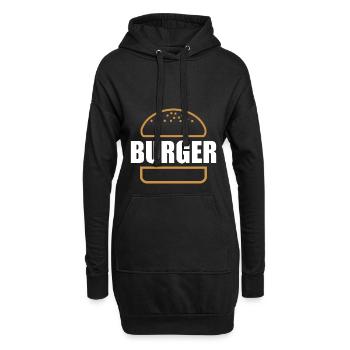 Hamburger hamburger restauration rapide - Sweat-shirt à capuche long Femme - noir - Devant