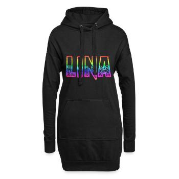 lina rs regenbogen - Hoodie-Kleid - Schwarz - Vorne