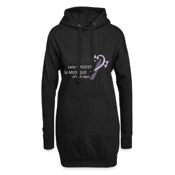 Sans bassiste la musique n'est rien - Sweat-shirt à capuche long Femme - noir - Devant