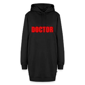 Doctor - Hoodie-Kleid - Schwarz - Vorne - AI Model Female 172 light (172cm)