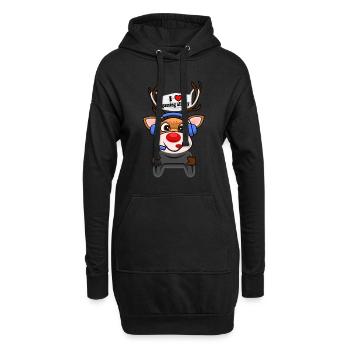 Gaming Gamer Gamer Christmas Reindeer Console - Sweat-shirt à capuche long Femme - noir - Devant