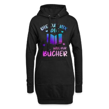 Die Tut Nix Die Will Nur Bücher Lesen Geschenk - Hoodie-Kleid - Schwarz - Vorne