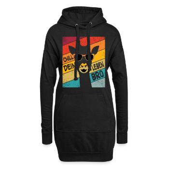 Chiller Giraffe Chill ta vie Giraffen Amour - Sweat-shirt à capuche long Femme - noir - Devant