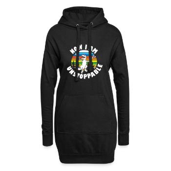 T-Rex Dinosaurier Krücken Unstoppable kurze Arme - Hoodie-Kleid - Schwarz - Vorne