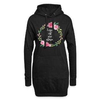 Lesen ist wie atmen - cooler Bücher Spruch Schule - Hoodie-Kleid - Schwarz - Vorne