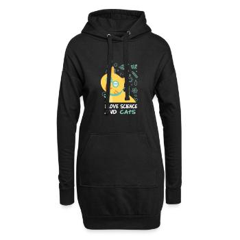 Science Recherche Laboratoire chats - Sweat-shirt à capuche long Femme - noir - Devant