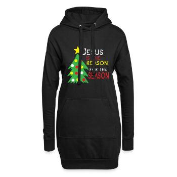 Jésus Noël Christ Église Croyant Foi - Sweat-shirt à capuche long Femme - noir - Devant