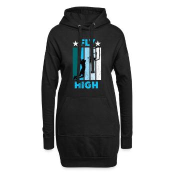 Baskettball Korb werfen Dunk Dunken Baskettballer - Hoodie-Kleid - Schwarz - Vorne