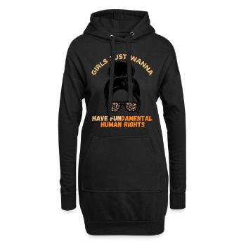 Mädchen wollen nur grundlegende Menschenrechte haben - Hoodie-Kleid - Schwarz - Vorne