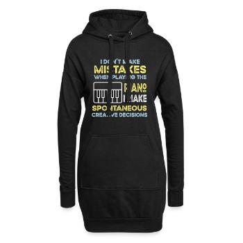 Piano Piano Électrique Piano Piano Debout Piano - Sweat-shirt à capuche long Femme - noir - Devant