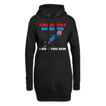 Feuerwerksdirektor lustig 4. Juli - Hoodie-Kleid - Schwarz - Vorne