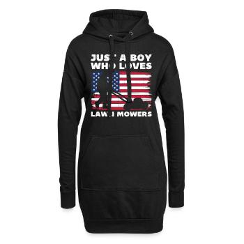 Juste un garçon qui aime les tondeuses à gazon - Sweat-shirt à capuche long Femme - noir - Devant