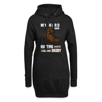 Chasse Chasse Chasseur Fusil Tir Chasse Chasse - Sweat-shirt à capuche long Femme - noir - Devant