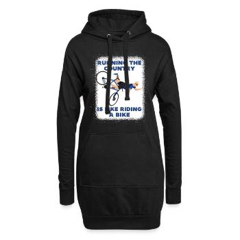 Das Land zu laufen ist wie Fahrrad fahren, lustig - Hoodie-Kleid - Schwarz - Vorne