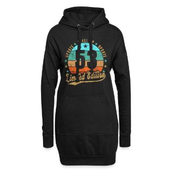 Mise à jour Level Up 53 Ans Édition Limitée Rétro - Sweat-shirt à capuche long Femme - noir - Devant