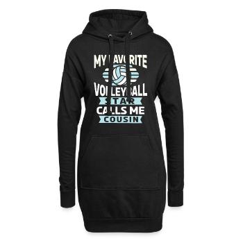 Volley-ball Volleyeurs Terrain de volley-ball - Sweat-shirt à capuche long Femme - noir - Devant