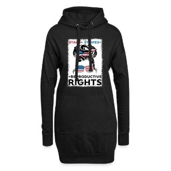 stars rayures droits reproductifs pro choix - Sweat-shirt à capuche long Femme - noir - Devant