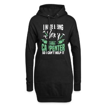 Charpentier Charpentier Charpentier Artisan Compagnon - Sweat-shirt à capuche long Femme - noir - Devant