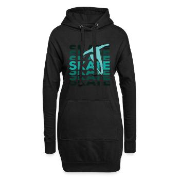 Skateboard Skateboardfahrer Skaten - Hoodie-Kleid - Schwarz - Vorne