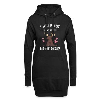 Elk J’aime vraiment l’orignal - Sweat-shirt à capuche long Femme - noir - Devant