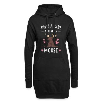 Elk seulement une fille qui se sent orignal - Sweat-shirt à capuche long Femme - noir - Devant
