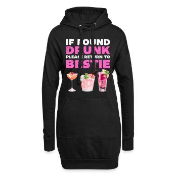 Wenn Sie betrunken gefunden werden, kehren Sie bitte zu Bestie zurück - Hoodie-Kleid - Schwarz - Vorne
