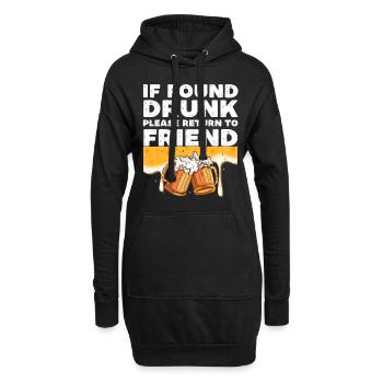 Wenn Sie betrunken gefunden werden, kehren Sie bitte zum Freund zurück - Hoodie-Kleid - Schwarz - Vorne