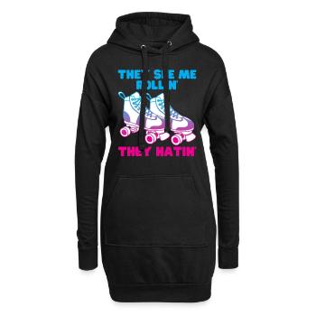They see me rolling they hating - funny roller - Hoodie Dress - black - Front